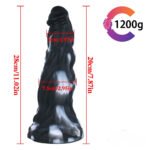 11.02in White Black Colour Mixture Beast Dildo SM Toy For Gay