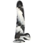 13.38in Black White Mixed Color PVC Extra Huge Long Thick Women Dildo