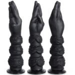 13.58in Fantasy Big Long Black Fist Hand Silicone Soft Female Dildo