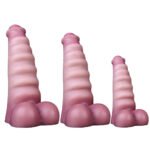 3.7in 4.72in 5.7in Liquid Silicone Mini Anal Dildo Wavy Pattern Cock