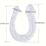5.31in 6.69in 7.48in 8.46in Clear Dual Heads Curved U Shape Anal Dildo