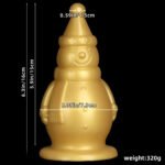 6.3in Snowman Silicone Soft Extra Golden Butt Plug Dildo For Couples Flirting