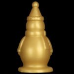 6.3in Snowman Silicone Soft Extra Golden Butt Plug Dildo For Couples Flirting