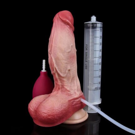 7.48in Dual Density Silicone Ejaculating Dildo Male Female Penis Anal Toy
