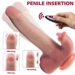 8.85in Realistic Expandable Heated Silicone Tongue Female Dildo