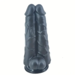 9.6in Realistic Penis Double Penetration Dildo With Ribbed Man Testis